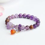 Buddha Stones Natural Amethyst Purple Phantom Gemstone Spiritual Awareness Bracelet Bracelet BS 2