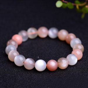 Buddha Stones Natural Moonstone Wealth Positive Bracelet Bracelet BS 12mm