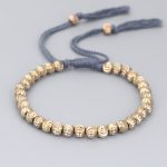 Buddha Stones Tibetan Handmade Copper Bead Luck String Bracelet Bracelet BS Sky Blue(Wrist Circumference 14-26cm)