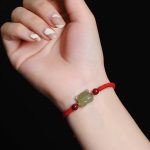 Jade Cinnabar Lucky Tiger String Bracelet