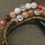 Buddha Stones Purple Phantom Red Hematoid Quartz Green Rutilated Quartz Copper Love Forgive Bracelet Bracelet BS 16
