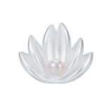 Buddha Stones 925 Sterling Silver Lotus Flower Pearl New Beginning Brooch Brooch BS 8