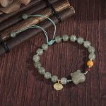 Buddha Stones Chinese Zodiac Tiger Jade Blessing String Bracelet Bracelet BS 3