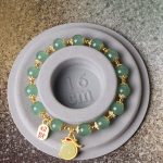 Buddha Stones Year of the Dragon Red Agate Green Aventurine Peace Buckle Fu Character Lucky Fortune Bracelet Bracelet BS 10