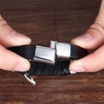 Buddha Stones Double Dragon Head Leather Stone Titanium Steel Success Bracelet (Extra 35% Off | USE CODE: FS35) Bracelet BS 9