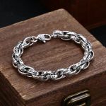 Buddha Stones Tibetan Om Mani Padme Hum Carved Amulet Creativity Bracelet Bracelet BS 22cm