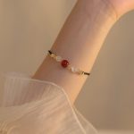 Buddha Stones Red Agate Cat Eye Braided String Confidence Bracelet Bracelet BS Red Agate&Black String(Bracelet Size 15+5cm)