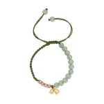 Buddha Stones Handmade Jade Bead Lily of the Valley Charm Luck Braided Bracelet Bracelet BS 9