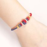 Buddha Stones Two-Color Rope Handcrafted Eight Thread Peace Knot Luck Connection Bracelet Bracelet BS 2