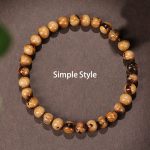 Buddha Stones 925 Sterling Silver Natural Golden Sea Willow Zakiram Goddess of Wealth Lucky fortune Fu Character Success Bracelet 9