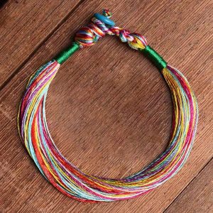 Buddha Stones Tibetan Handmade Five Colorful Thread Dragon Boat Festival Protection Adult Child String Bracelet Bracelet BS Men 17-18cm