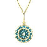 Buddha Stones 925 Sterling Silver Round Turquoise Zircon Protection Strength Necklace Pendant Necklaces & Pendants BS 3