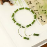 Buddha Stones Natural Peridot Bamboo Pattern Love Peace Bracelet Bracelet BS 1