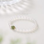 Buddha Stones Natural White Agate Jade Luck Bracelet Bracelet BS 1