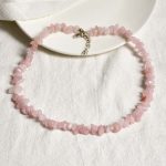 Buddha Stones Natural Crystal Stone Luck Necklace Necklaces BS Pink Crystal