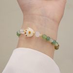 Buddha Stones Green Agate Sun Stone Cat's Eye Bodhi Seed Cat Paw Support Bracelet Bracelet BS Green Agate&Cat's Eye
