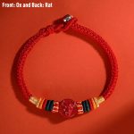 Buddha Stones Year of the Dragon 925 Sterling Silver Chinese Zodiac Cinnabar Auspicious Matches Blessing Bracelet (Extra 30% Off | USE CODE: FS30) Bracelet BS Ox 23cm