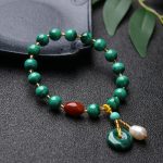 Buddha Stones Natural Malachite Red Agate Bead Protection Charm Bracelet Bracelet BS 2
