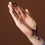 Buddha Stones Green Sandalwood Bodhi Seed Lotus Soothing Double Wrap Bracelet Bracelet BS 5