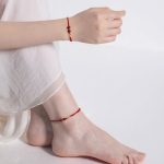 Buddha Stones Cinnabar Blessing Red String 14K Gold Infinity Symbol Bracelet Anklet Bracelet Anklet BS 5