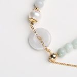 Buddha Stones Natural Jade Pearl Peace Buckle Prosperity Luck Bracelet Bracelet BS 4