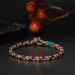 Buddha Stones Tibet Handmade Five Color Thread Protection Braid String Bracelet Bracelet BS 8