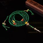 Buddha Stones 108 Beads Natural Green Agate Success Bracelet Mala Mala Bracelet BS 6