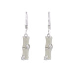 Buddha Stones 925 Sterling Silver Hetian Jade Chrysoberyl Cat Eye Red Agate Bamboo Luck Drop Earrings Earrings BS Silver Hetian Jade(Prosperity♥Abundance)
