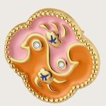 Buddha Stones 18K Gold Plated Copper Two Birds Zircon Healing Necklace Pendant Bracelet Earrings Set Bracelet Necklaces & Pendants BS 14