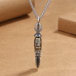 Buddha Stones Tibetan Om Mani Padme Hum Protection Wealth Rotatable Necklace Pendant Necklaces & Pendants BS Om Mani Padme Hum-2