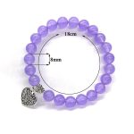Natural Gemstone Lucky Love Heart  Charm Stretch Bracelet Bracelet BS 1