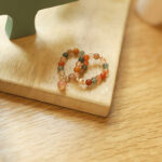 Buddha Stones 14k Gold Plated Copper Fu Lu Shou Crystal Peach Moonstone Happiness Wealth Ring 1