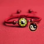 Buddha Stones Lucky Cinnabar Red String Yin Yang Symbol Bagua Blessing Bracelet Bracelet BS 4