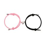 2Pcs Love Magnetic Couple String Strength Bracelet Bracelet BS Pink&Black