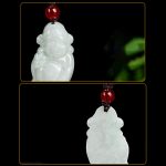 Buddha Stones Natural Jade Chinese God of Wealth Caishen Ingot Luck Necklace Pendant Necklaces & Pendants BS 6
