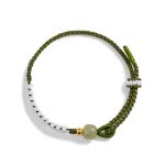 Buddha Stones 925 Sterling Silver Hetian Jade Bead Luck Braided Rope Bracelet 8