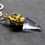 Buddha Stones Tibetan Dorje Vajra 4 Prong Lotus Liuli Crystal Strength Necklace Pendant Necklaces & Pendants BS 13