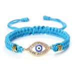Buddha Stones Evil Eye Keep Away Evil Spirits String Bracelet Bracelet BS Blue&Blue Evil Eye Gold Border