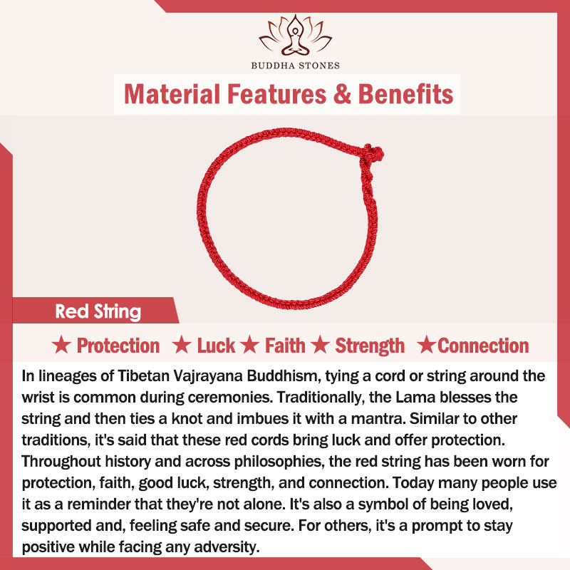 Buddhastoneshop Natural Cinnabar Four Leaf Clover Blessing Red String Bracelet Anklet