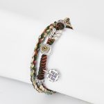 Buddha Stones 925 Sterling Silver Swastika Wheat Pattern Handmade Luck Bracelet Bracelet BS 9