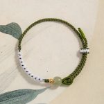 Buddha Stones 925 Sterling Silver Hetian Jade Bead Luck Braided Rope Bracelet 3
