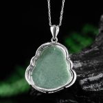 Buddha Stones 925 Sterling Silver Laughing Buddha Jade Abundance Necklace Chain Pendant Necklaces & Pendants BS 8