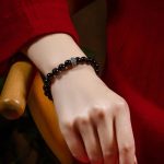 Buddha Stones Chinese Zodiac Natal Buddha 925 Sterling Silver Black Obsidian Moonstone Strength Bracelet Bracelet BS 2