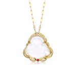 Buddha Stones Natural Laughing Buddha Peace Necklace Necklaces & Pendants BS 6