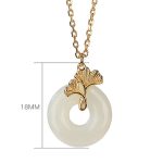 Buddha Stones 925 Sterling Silver Natural Hetian Jade Ginkgo Leaf Peace Buckle Luck Necklace Pendant Necklaces & Pendants BS 5