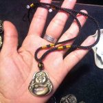 Buddha Stones Laughing Buddha Gold Sheen Obsidian Wealth Necklace Pendant Necklaces & Pendants BS String