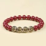 Buddha Stones 925 Sterling Silver Natural Cinnabar Four Beasts Blessing Bracelet Bracelet BS 11