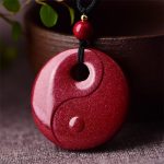 Buddha Stones Laughing Buddha Yin Yang Chinese Zodiac Gourd Natural Cinnabar Blessing Necklace Pendant Necklaces & Pendants BS Yin Yang 32*8mm