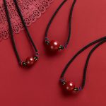 Buddha Stones Cinnabar Bead Blessing String Necklace Pendant Necklaces & Pendants BS 3