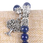 Buddha Stones Natural Gemstone Tree of Life Lucky Charm Stretch Bracelet Bracelet BS 48